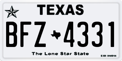 TX license plate BFZ4331
