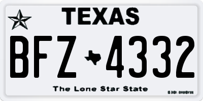 TX license plate BFZ4332