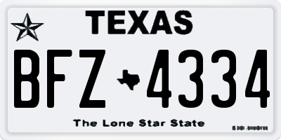 TX license plate BFZ4334