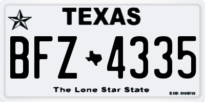 TX license plate BFZ4335