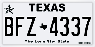 TX license plate BFZ4337