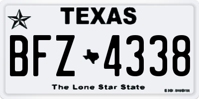 TX license plate BFZ4338