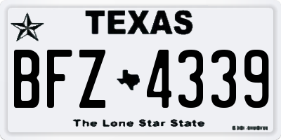 TX license plate BFZ4339