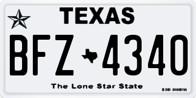 TX license plate BFZ4340