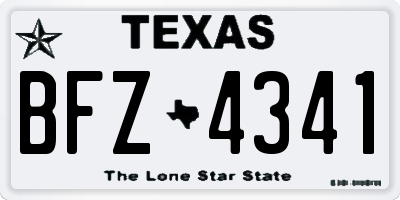 TX license plate BFZ4341