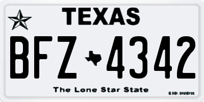 TX license plate BFZ4342