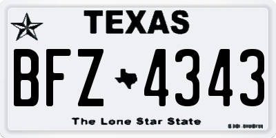 TX license plate BFZ4343