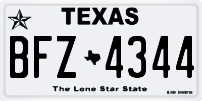 TX license plate BFZ4344