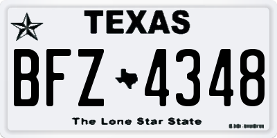 TX license plate BFZ4348