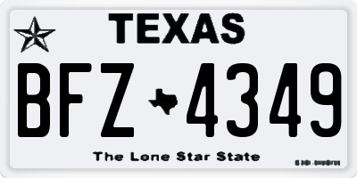 TX license plate BFZ4349