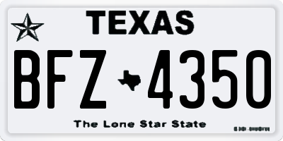 TX license plate BFZ4350