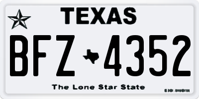 TX license plate BFZ4352