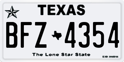TX license plate BFZ4354