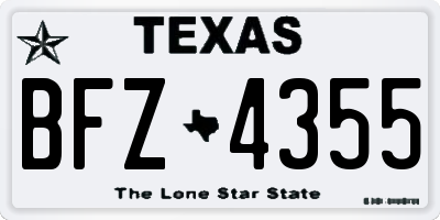 TX license plate BFZ4355