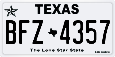 TX license plate BFZ4357
