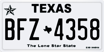 TX license plate BFZ4358