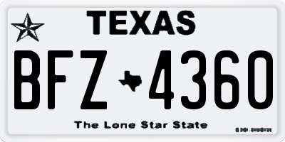 TX license plate BFZ4360