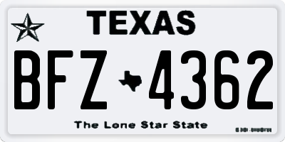 TX license plate BFZ4362