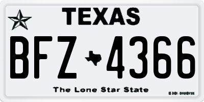 TX license plate BFZ4366