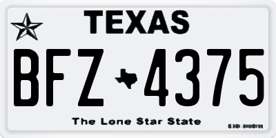 TX license plate BFZ4375