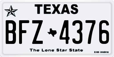 TX license plate BFZ4376