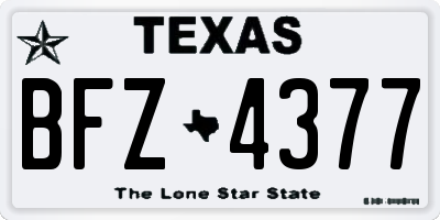 TX license plate BFZ4377