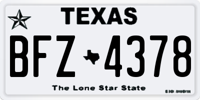 TX license plate BFZ4378