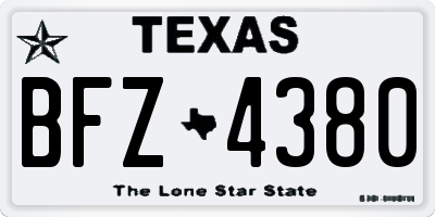 TX license plate BFZ4380