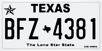 TX license plate BFZ4381