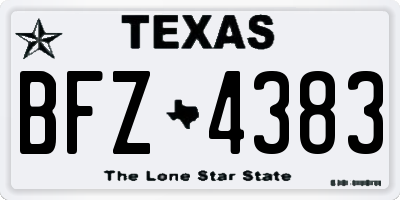 TX license plate BFZ4383