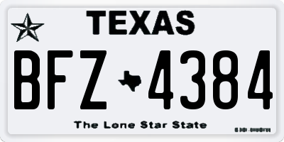 TX license plate BFZ4384