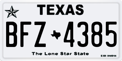 TX license plate BFZ4385