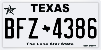 TX license plate BFZ4386