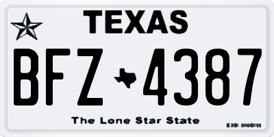 TX license plate BFZ4387