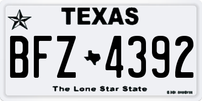 TX license plate BFZ4392