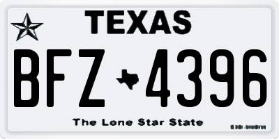 TX license plate BFZ4396