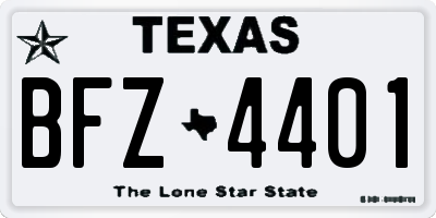 TX license plate BFZ4401