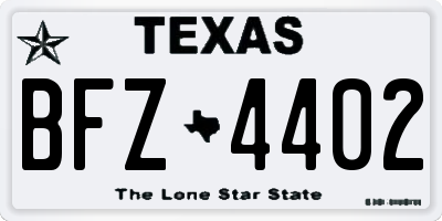 TX license plate BFZ4402