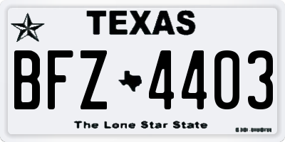 TX license plate BFZ4403