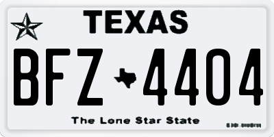 TX license plate BFZ4404
