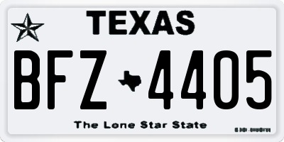 TX license plate BFZ4405