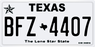 TX license plate BFZ4407