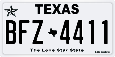 TX license plate BFZ4411