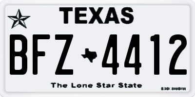 TX license plate BFZ4412