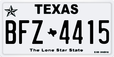 TX license plate BFZ4415