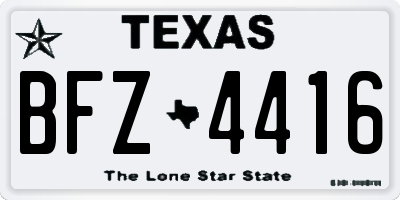 TX license plate BFZ4416