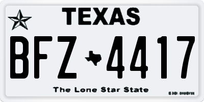 TX license plate BFZ4417