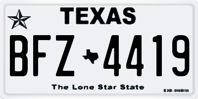 TX license plate BFZ4419