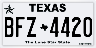 TX license plate BFZ4420
