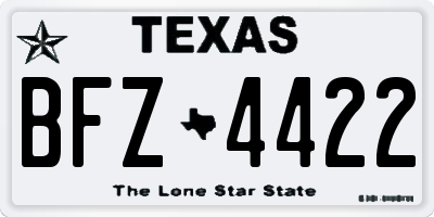 TX license plate BFZ4422